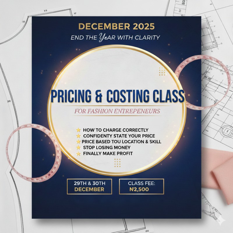 Pricing and costing class for Fashion designers