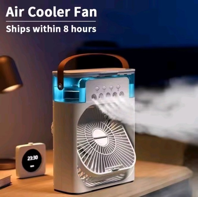 Multifunctional 5-Hole Humidity Fan – Fan | AC | Humidifier in One!