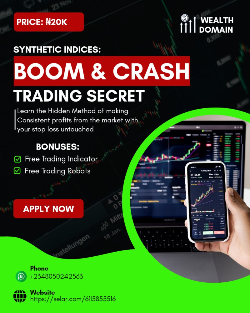 BOOM AND CRASH TRADING SECRETS.    A Detailed straightforward video training/course