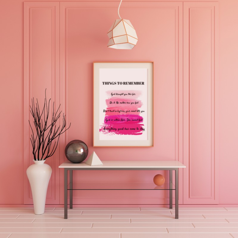 Things To Remember Wall Frame | Digital Wall Frame | Colorful Wall frame with quotes | Printable | Motivational Home Decor | 24 x 36 cm