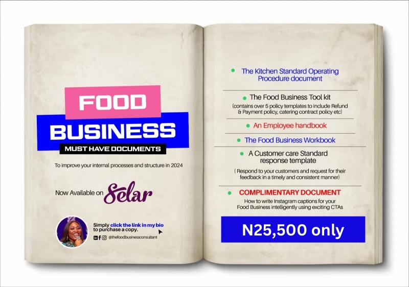 The Food Business Must Have Document