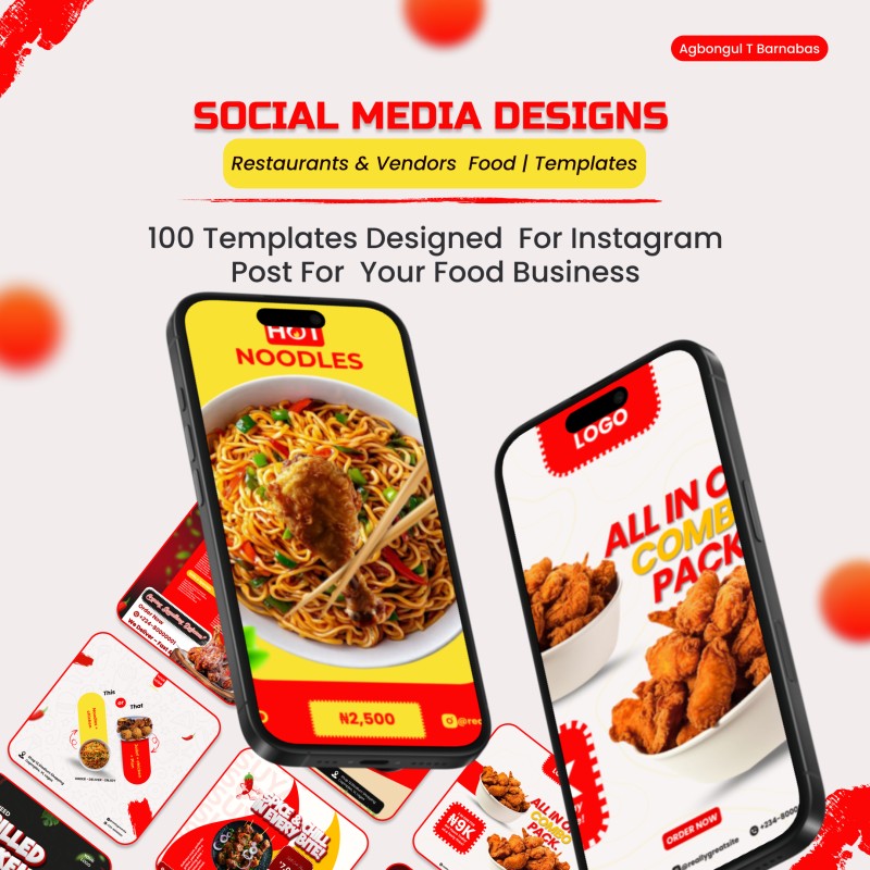 Food Design Social media post | 100 Canva Food & Restaurant Templates