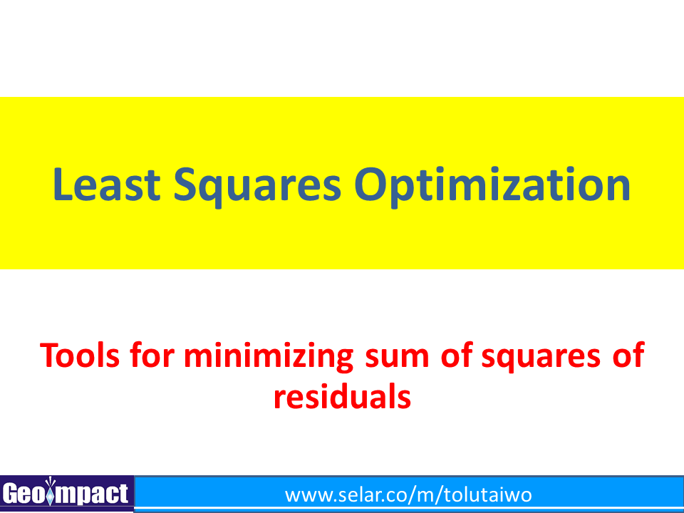 Get Least Squares Optimization Tutorial by Andrew Olaitan ToluTaiwo on ...