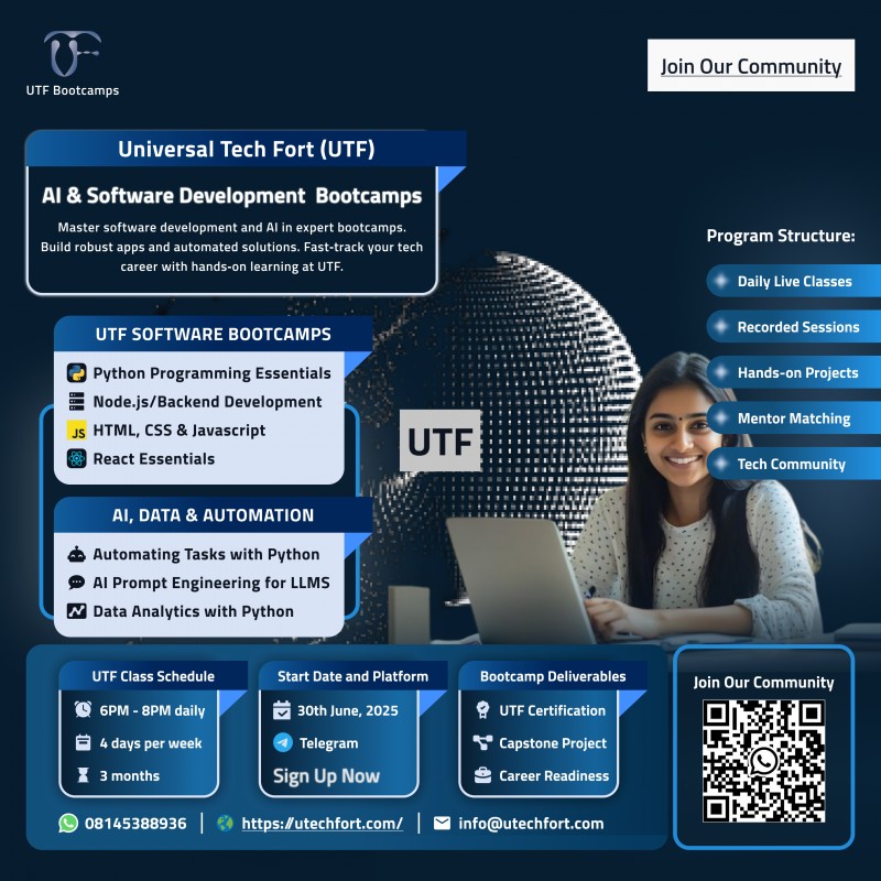 Buy AI and Software Development Bootcamps by Universal Tech Fort (UTF ...