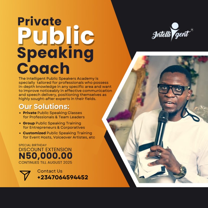 PUBLIC SPEAKING TRAINING (PRIVATE CLASSES)