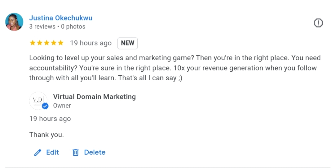 Customer review 1
