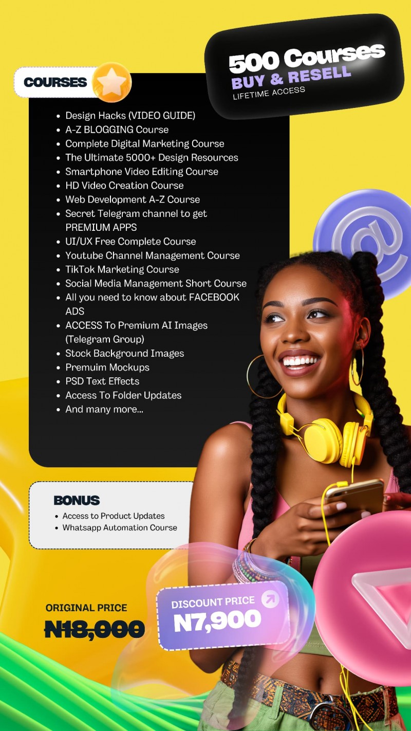 Buy 500 Resellable Course by Ebiringa Victor Chibueze on Selar