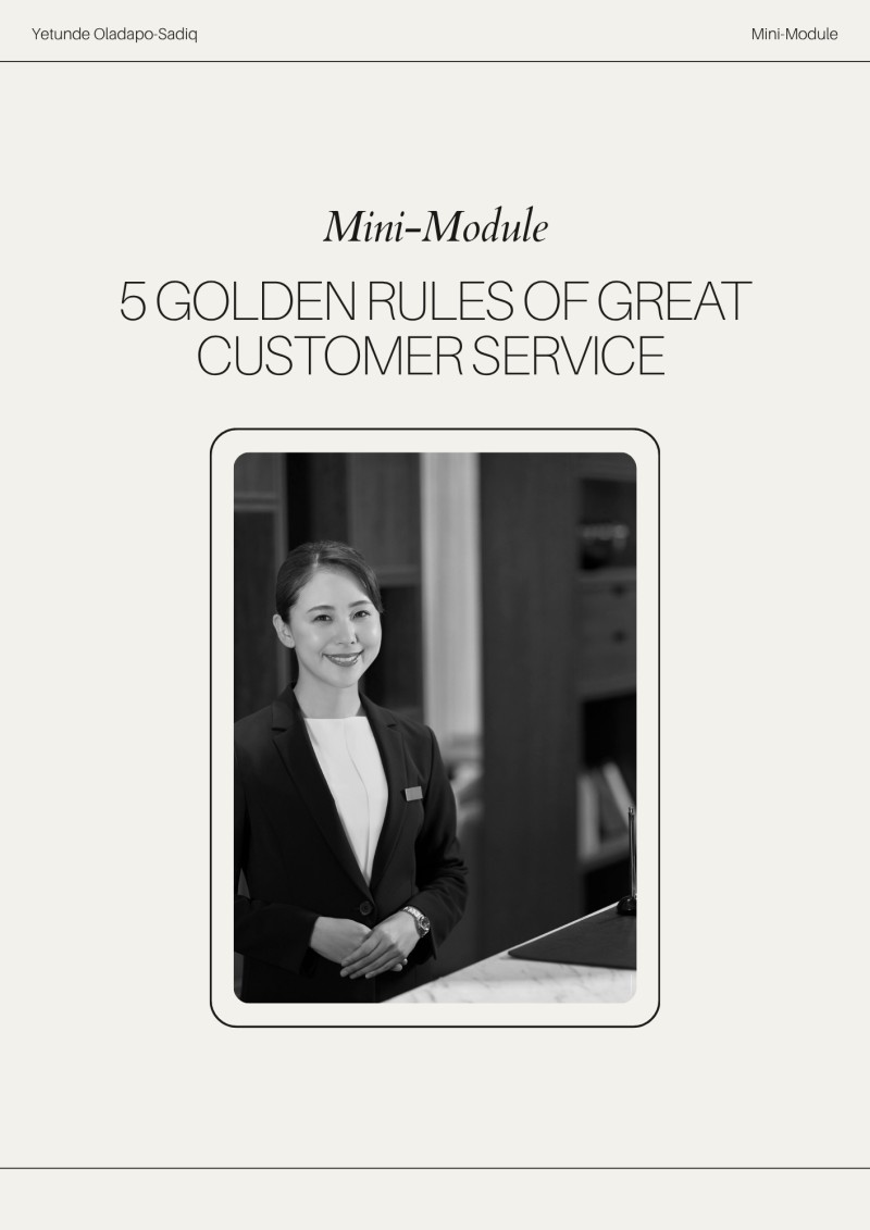 5 Golden Rules of Great Customer Service.