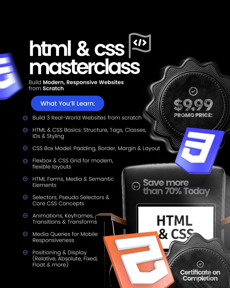 Buy HTML & CSS Masterclass: Build Modern, Responsive Websites from ...