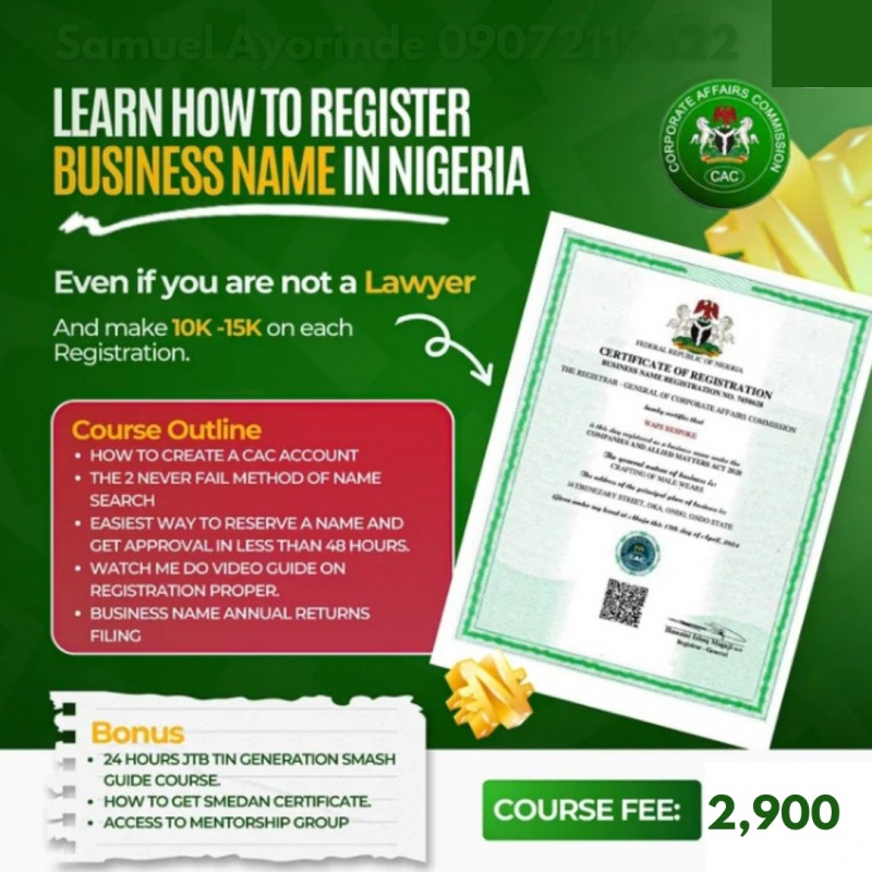 CAC BUSINESS REGISTRATION COURSE