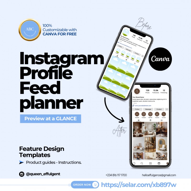 Instagram Profile Feed Planner - Plan your grid. Post with purpose.