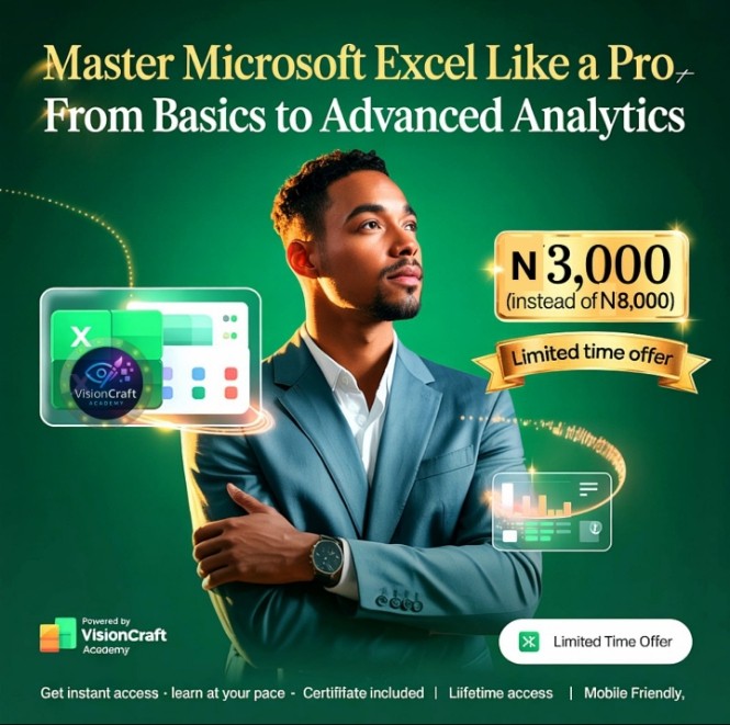 Full Microsoft Excel Course for N3,000