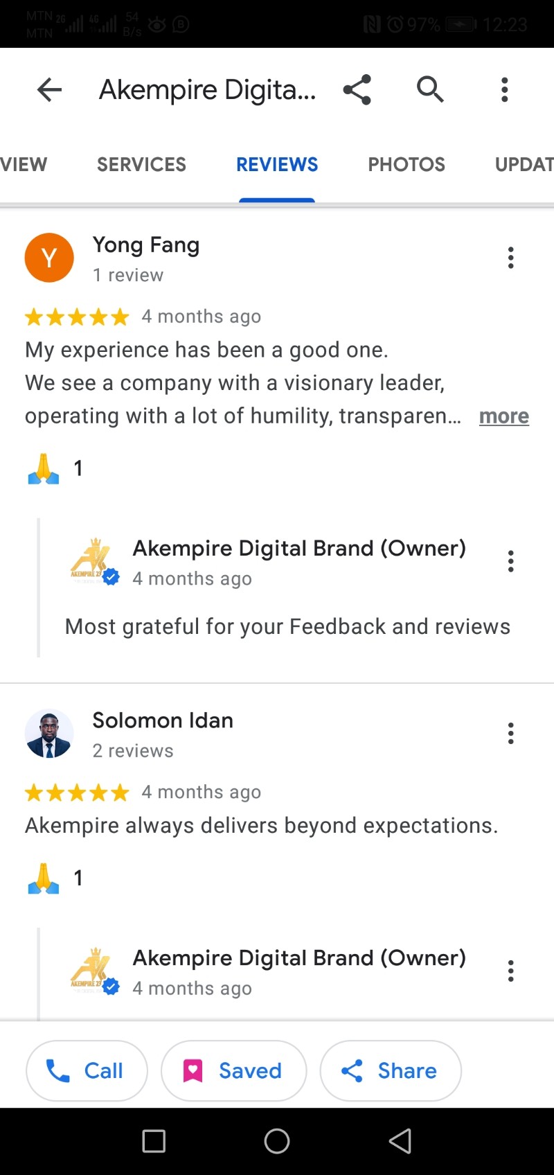 Customer review 1