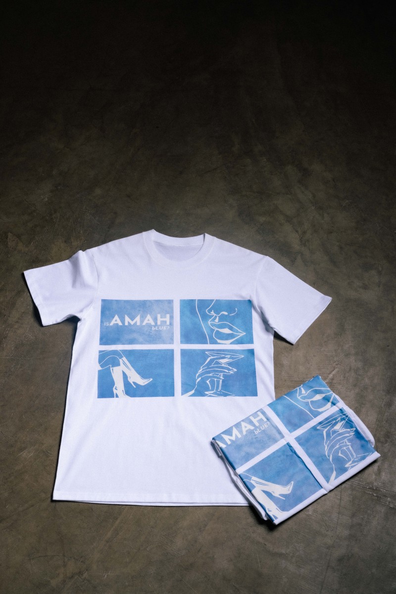 IS AMAH bLUE T-Shirt (White)
