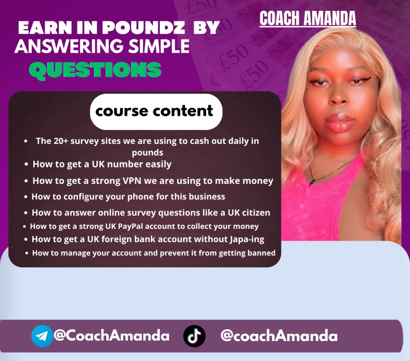 EARN IN POUNDS BY ANSWERING QUSTIONS