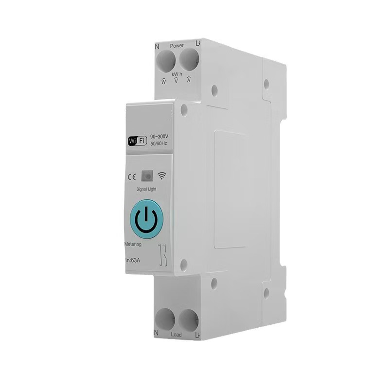 Wi-Fi Smart DIN-Rail Power Relay with Energy Meter & Protection (10–63 A, 1-Pole)