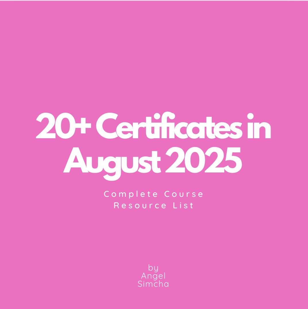 20+ Certificates Courses in August 2025