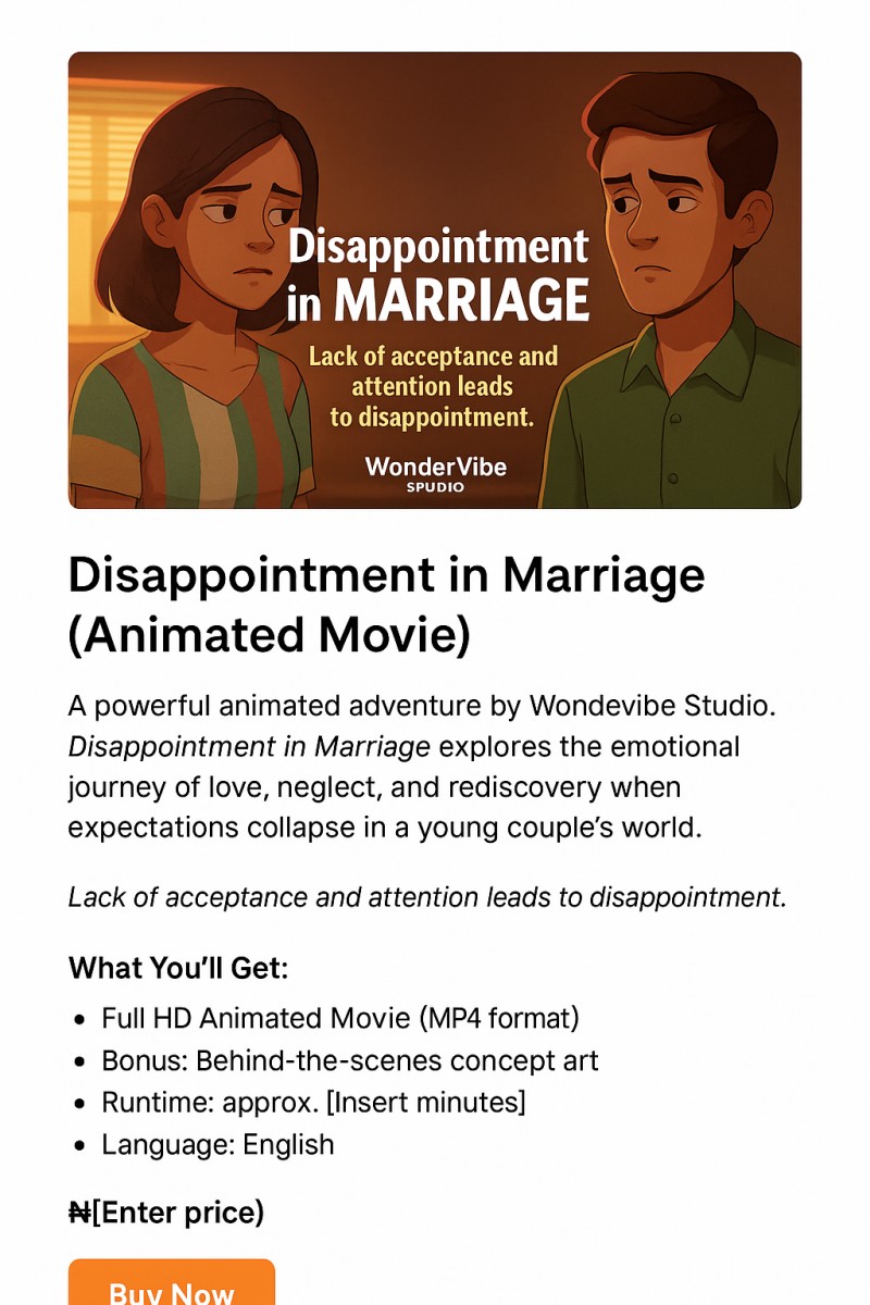 Disappointment in marriage part 1