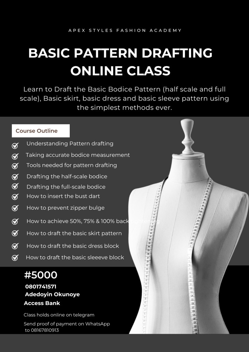 Basic Pattern Drafting Online Class
