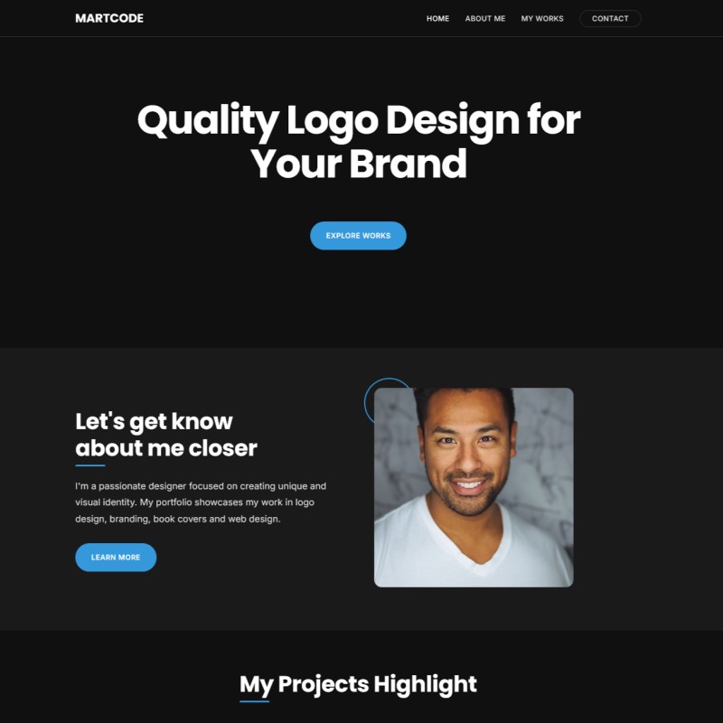 Sleek Dark Modern Portfolio Website Template
