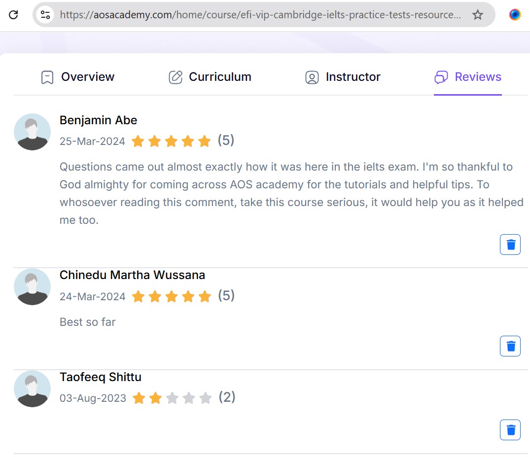 Customer review 1