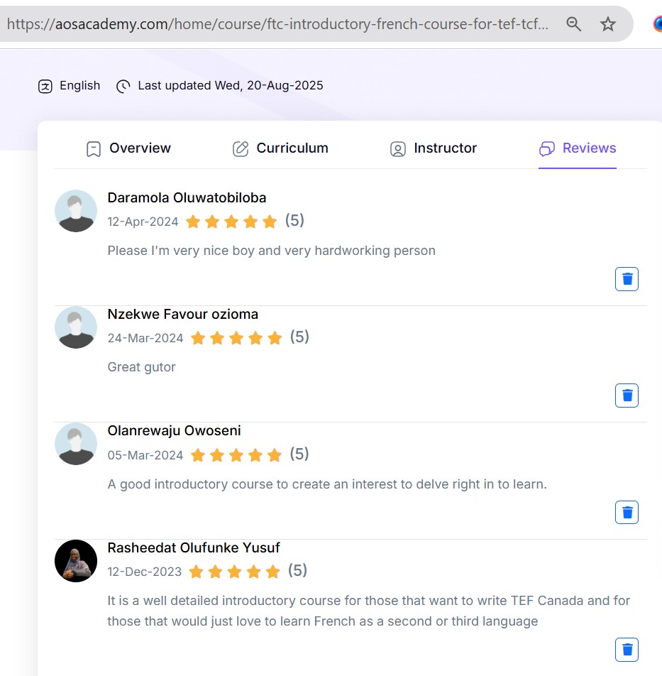 Customer review 1
