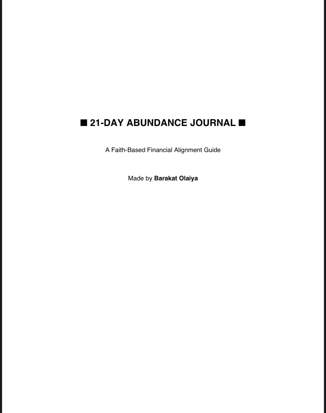 21- DAY ABUNDANCE JOURNAL