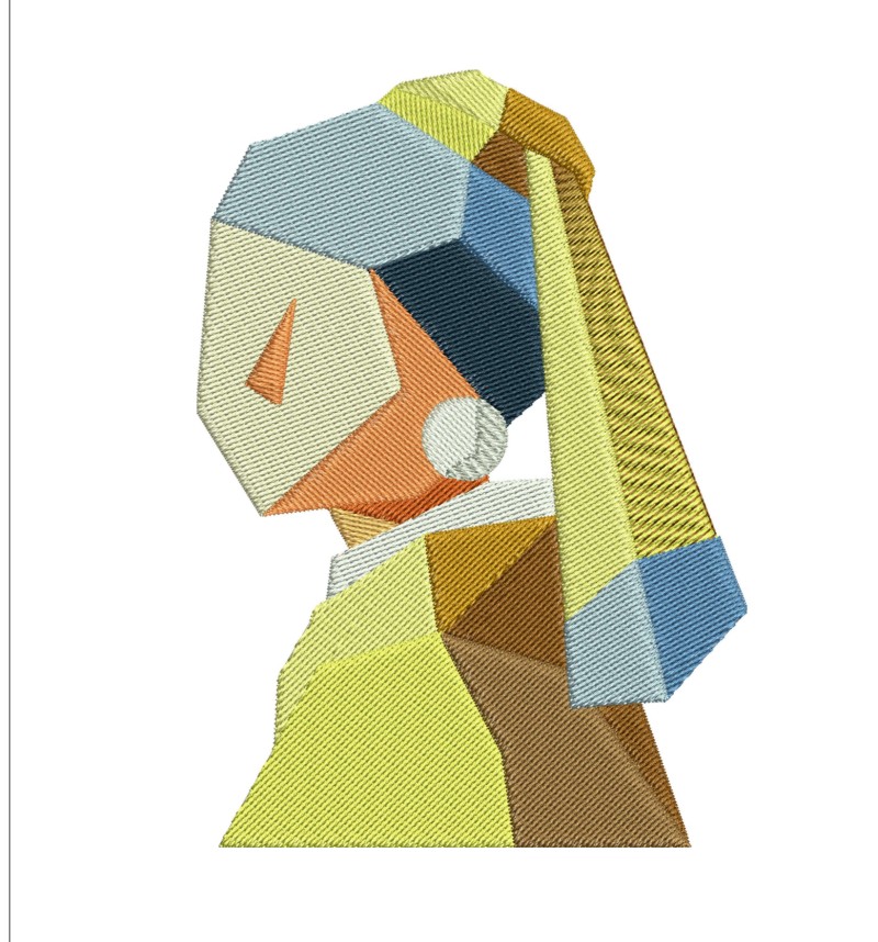 Girl With Pearl Embroidery Art