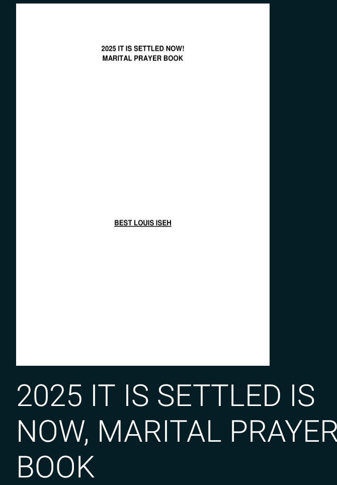 2025 MARITAL PRAYER BOOK, IT IS SETTLED