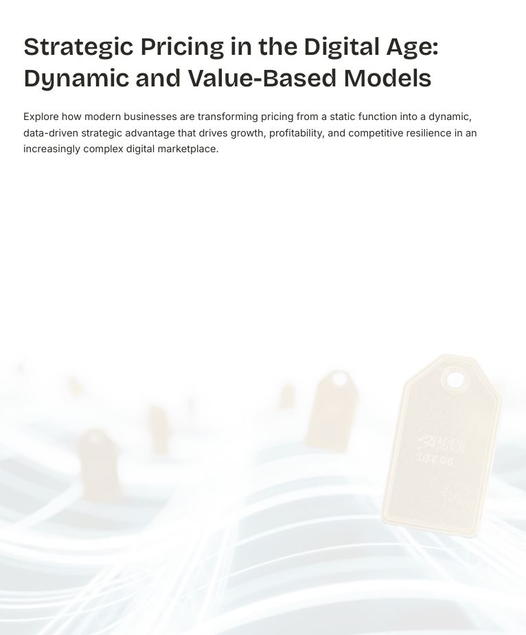Strategic Pricing in the Digital Age: Dynamic and Value-Based Models