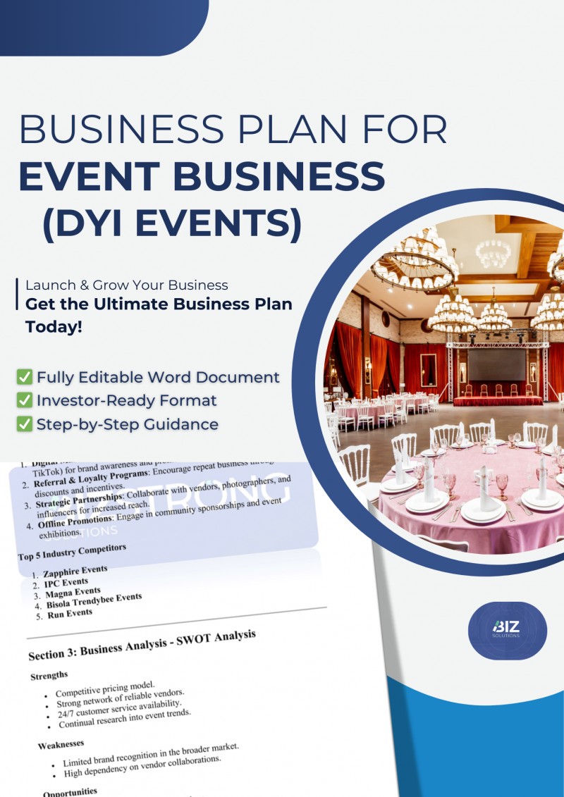Business Plan for Event Business - DYI Events