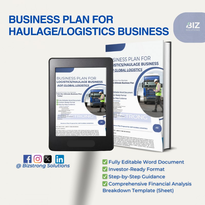 BUSINESS PLAN FOR LOGISTIC & HAULAGE BUSINESS AOP GLOBAL LOGISTICS