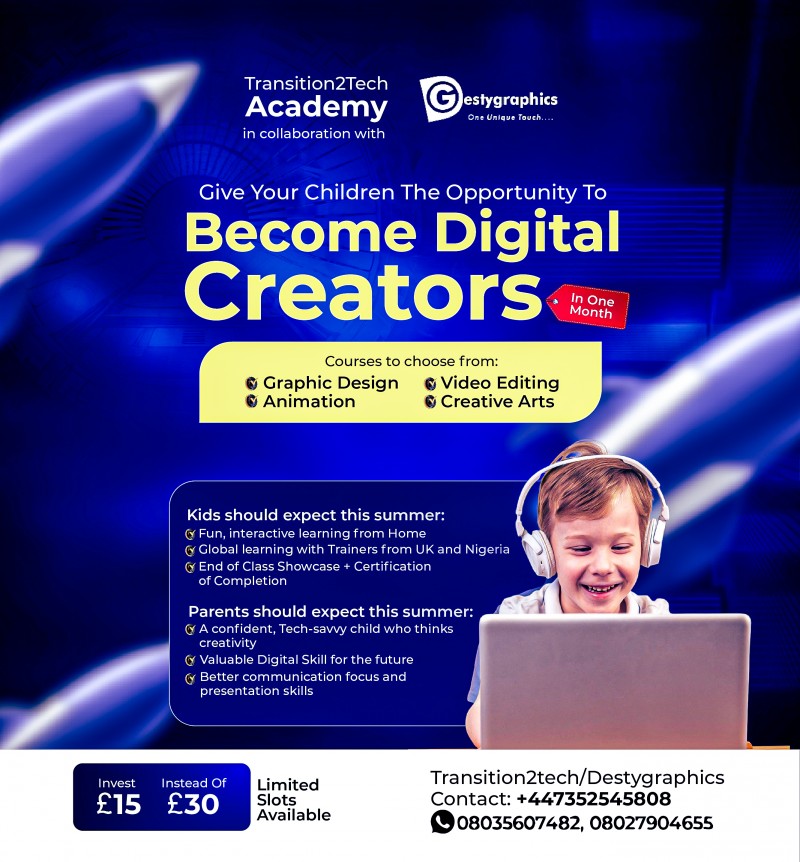 1-Month Online Creative Class for Kids (Age 7–16)