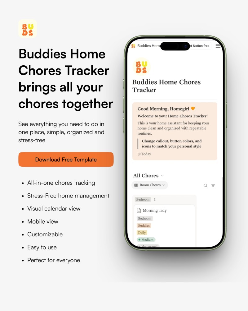 Buddies Home Daily & Weekly Chores Tracker (Free)