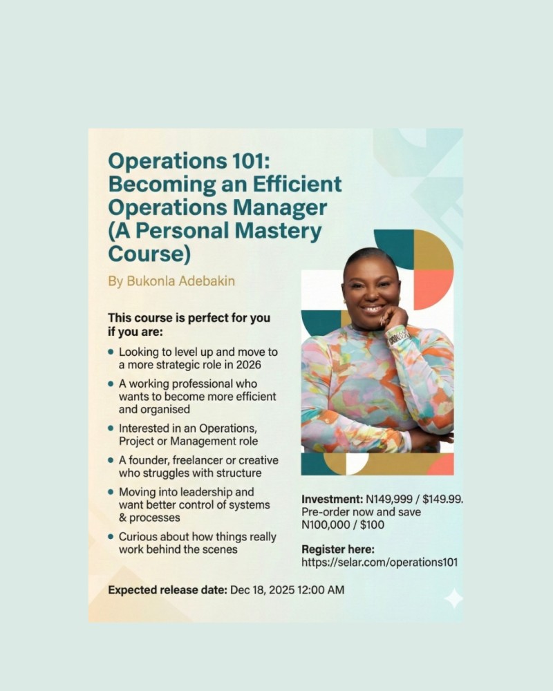 Operations 101: Becoming an Efficient Operations Manager (A Personal Mastery Course)