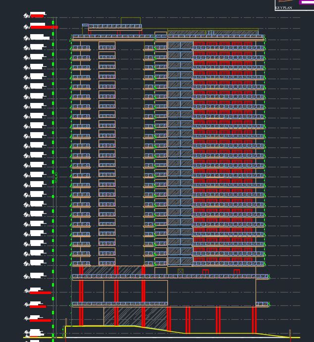 32-Storey Apartment Building CAD Model | AutoCAD Structural Drawing File