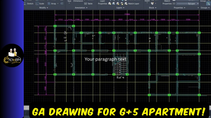 G+5 Apartment Architectural File for GA Drawing Practice (DWG + PDF)