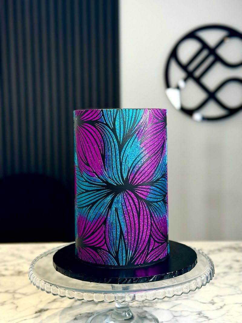 Peacock Glitters Stencilling