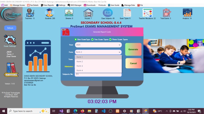CBC Exams Analysis System - Sec/Senior Sch
