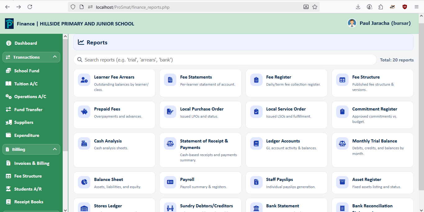 Finance Management Software System - IPSAS Accounting System