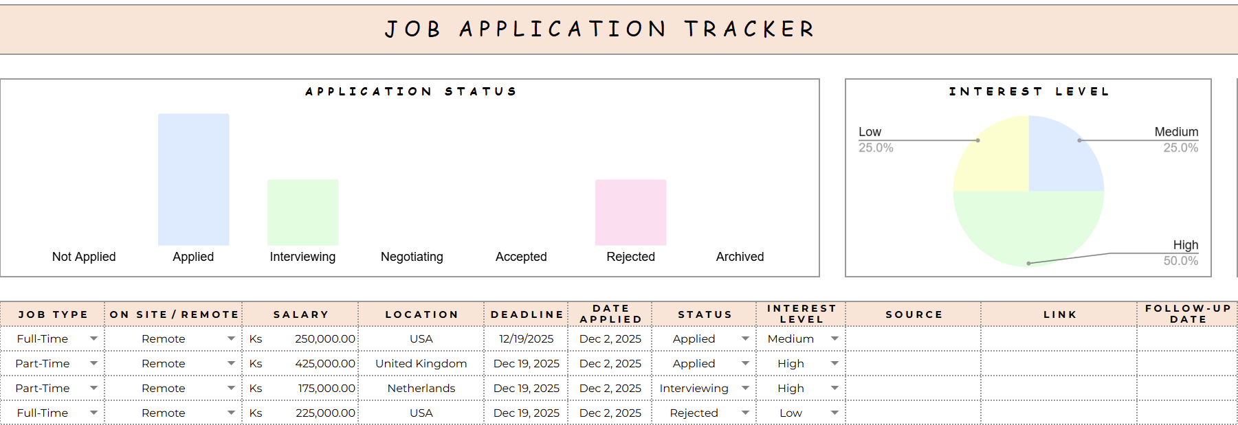 Remote Solutions Job Application Tracker