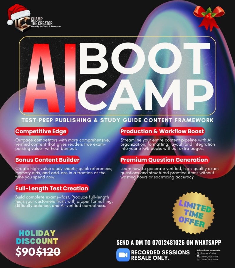 AI BOOTCAMP 2.0: Test-Prep Publishing & Study Guide Content Framework