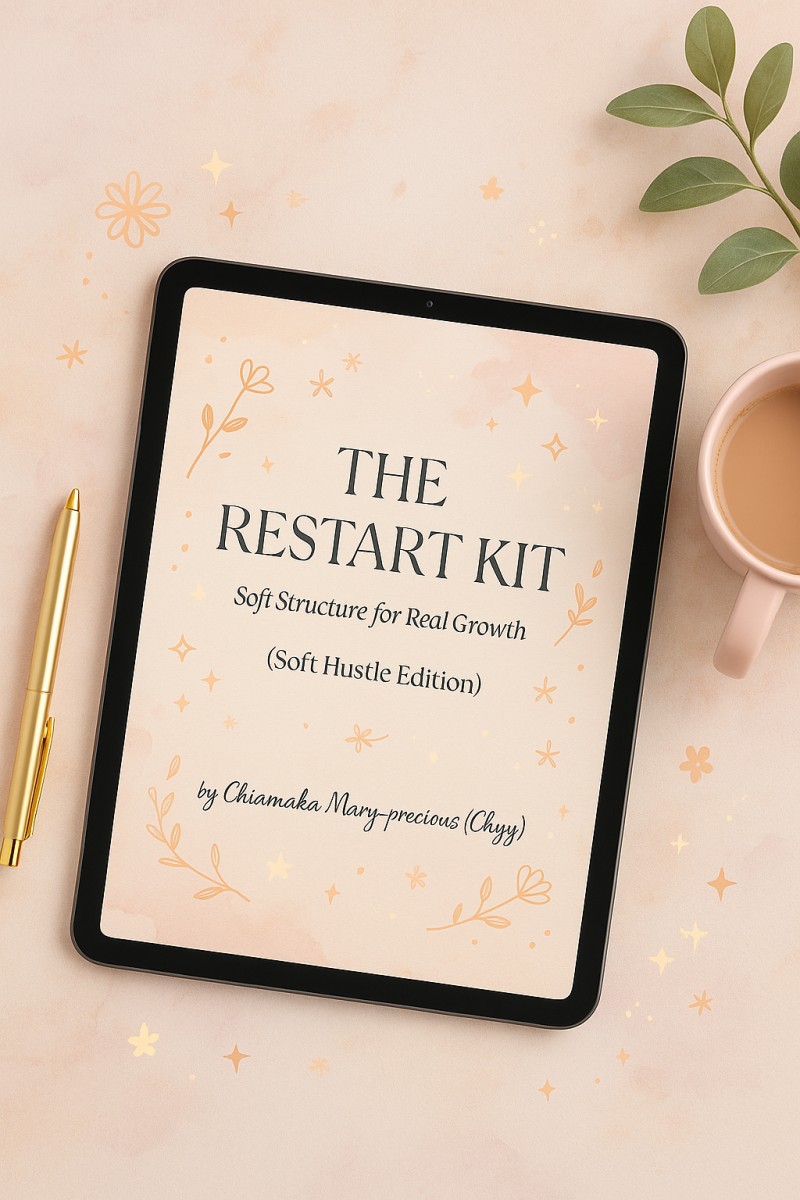 The Restart Kit by Chyy. A soft workbook to rebuild your peace, income & mindset