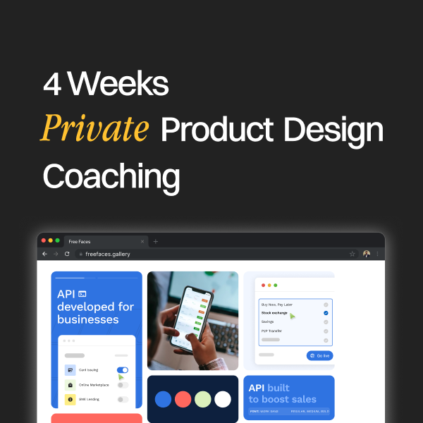 4 Weeks Private Product Design Coaching