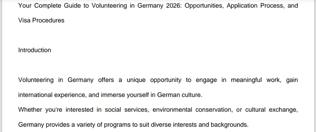 Germany Volunteer Visa & Work Guide 2026: How to Legally Move to Germany through Volunteering"