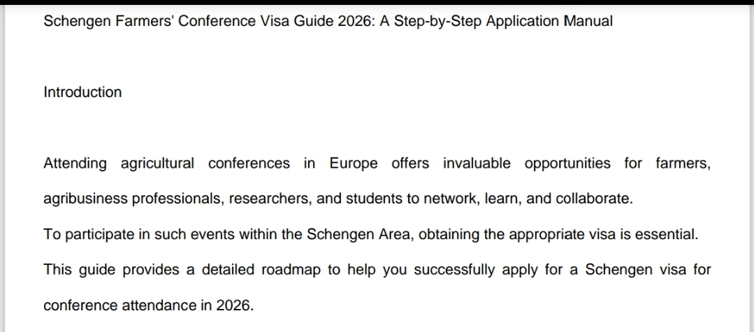 "Schengen Farmers' Conference Visa 2026: Step-by-Step Guide to Secure Your Visa & Conference Invitation!"