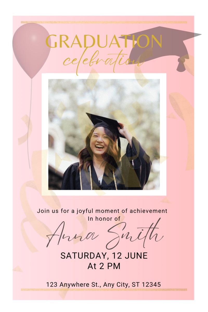 Editable Graduation invitation card