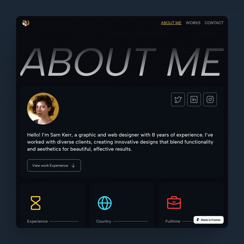 Proto Framer template preview