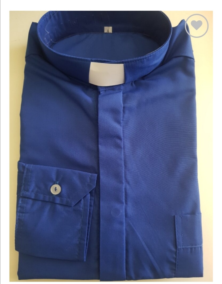 Clergy Shirt and Collar (DEEP BLUE Colour)