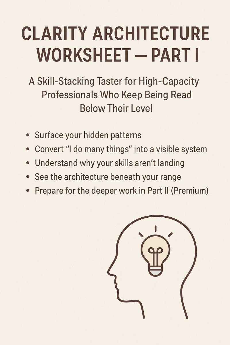 Clarity Architecture Worksheet — Part I (FREE Download)